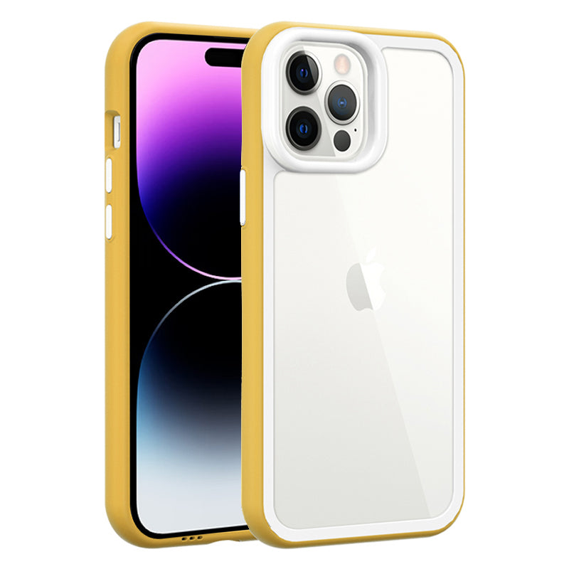 For iPhone 14 Pro Max Clear Phone Case Hard Acrylic Back + Colorful TPU Frame Droppoof Cover For iPhone 14 Pro Max Clear Phone Case Hard Acrylic Back + Colorful TPU Frame Droppoof Cover